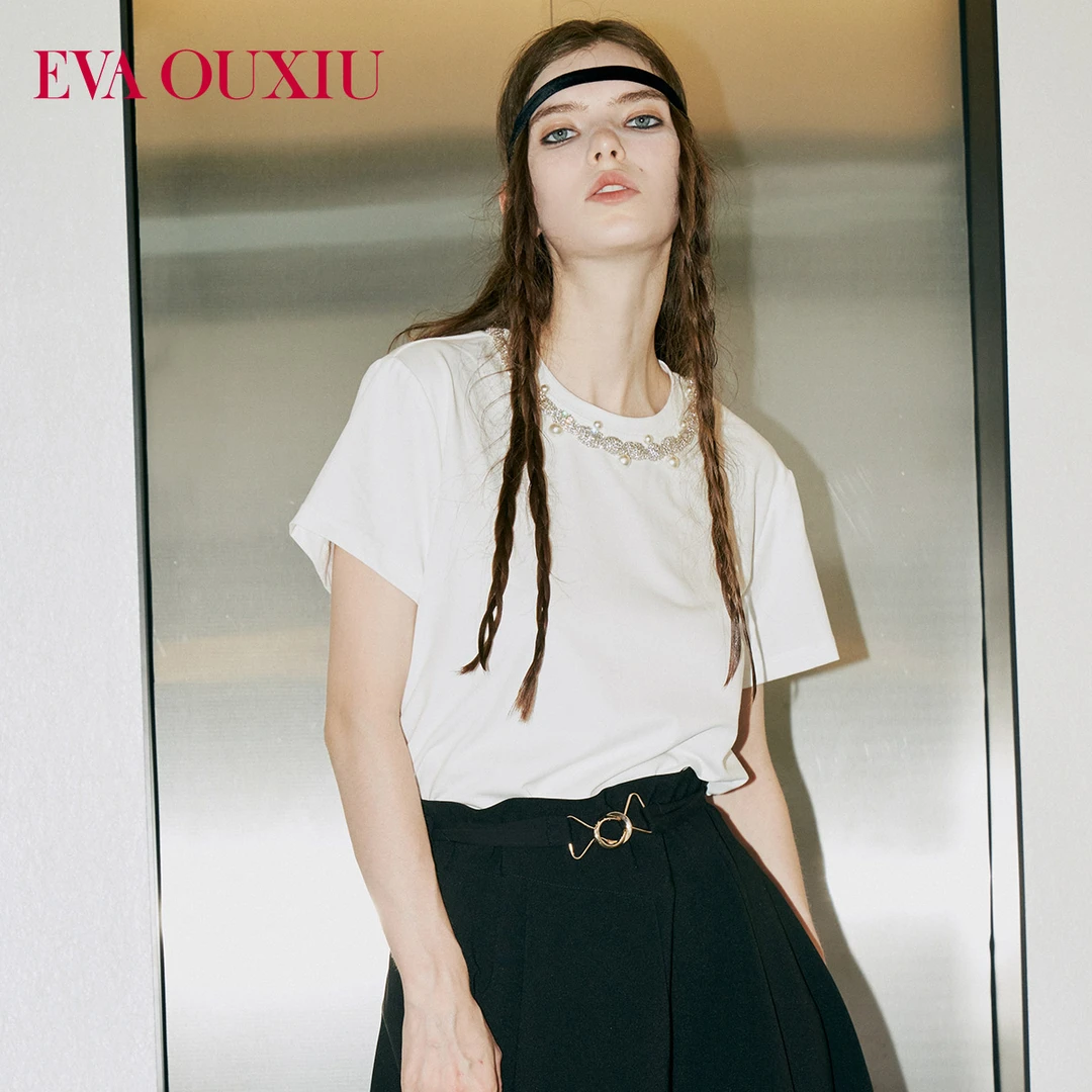 【诗语专属】EVA OUXIU/伊华欧秀T恤上衣E22ZT6531