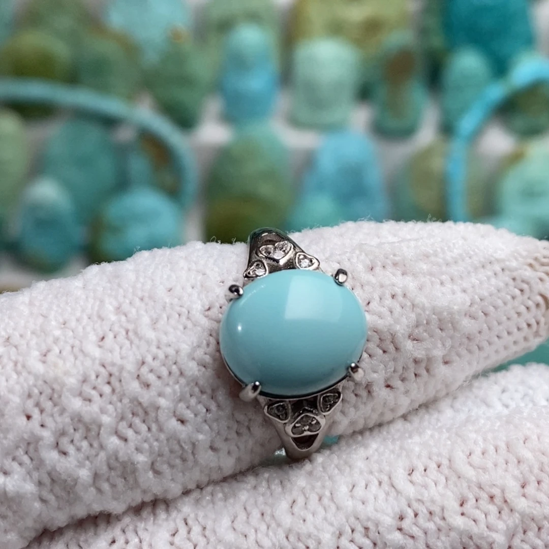 绿松石银S925镶嵌绿松石