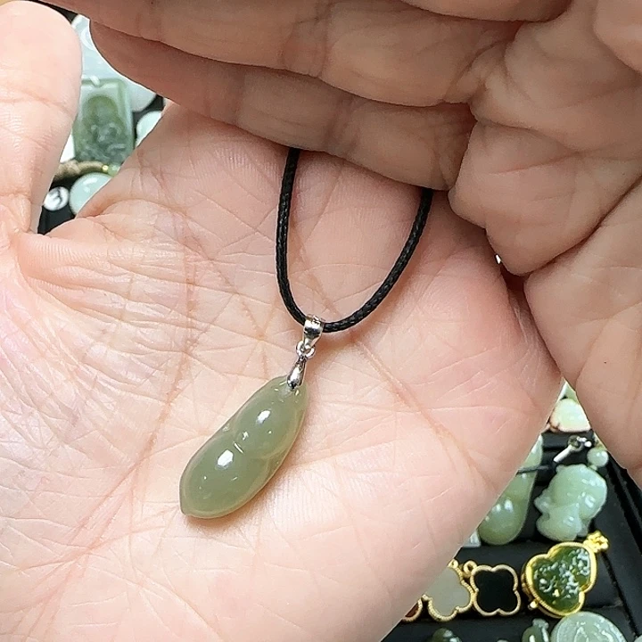 和田玉银S925镶嵌吊坠(不含链)