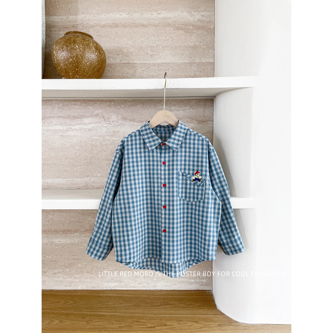 【现现】童装男童长袖衬衫2025春秋新款儿童上衣外套MMY831212