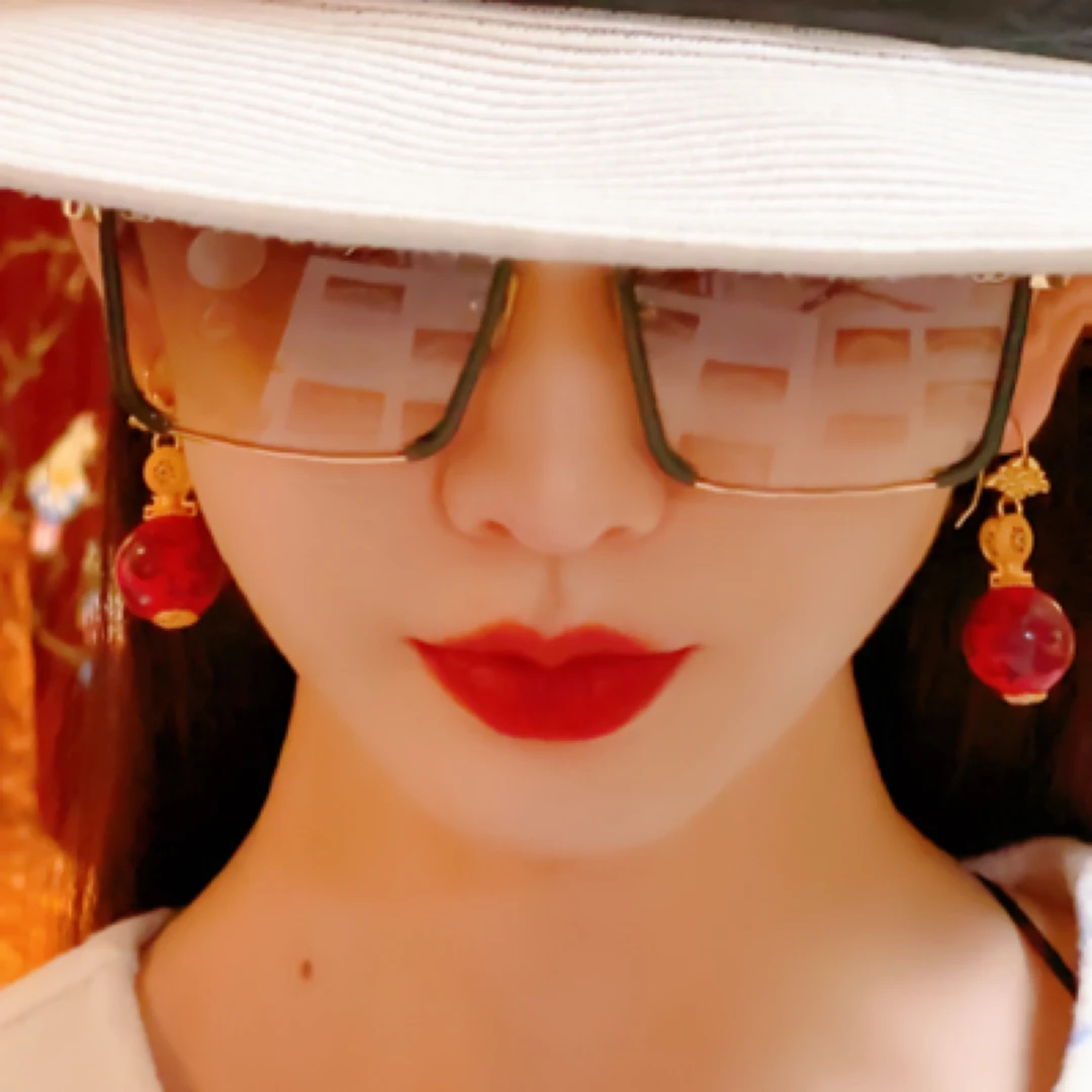 非金属陶瓷耳饰 原创国风彩绘中国红瓷珠新年耳环/礼品【天玺珠宝】