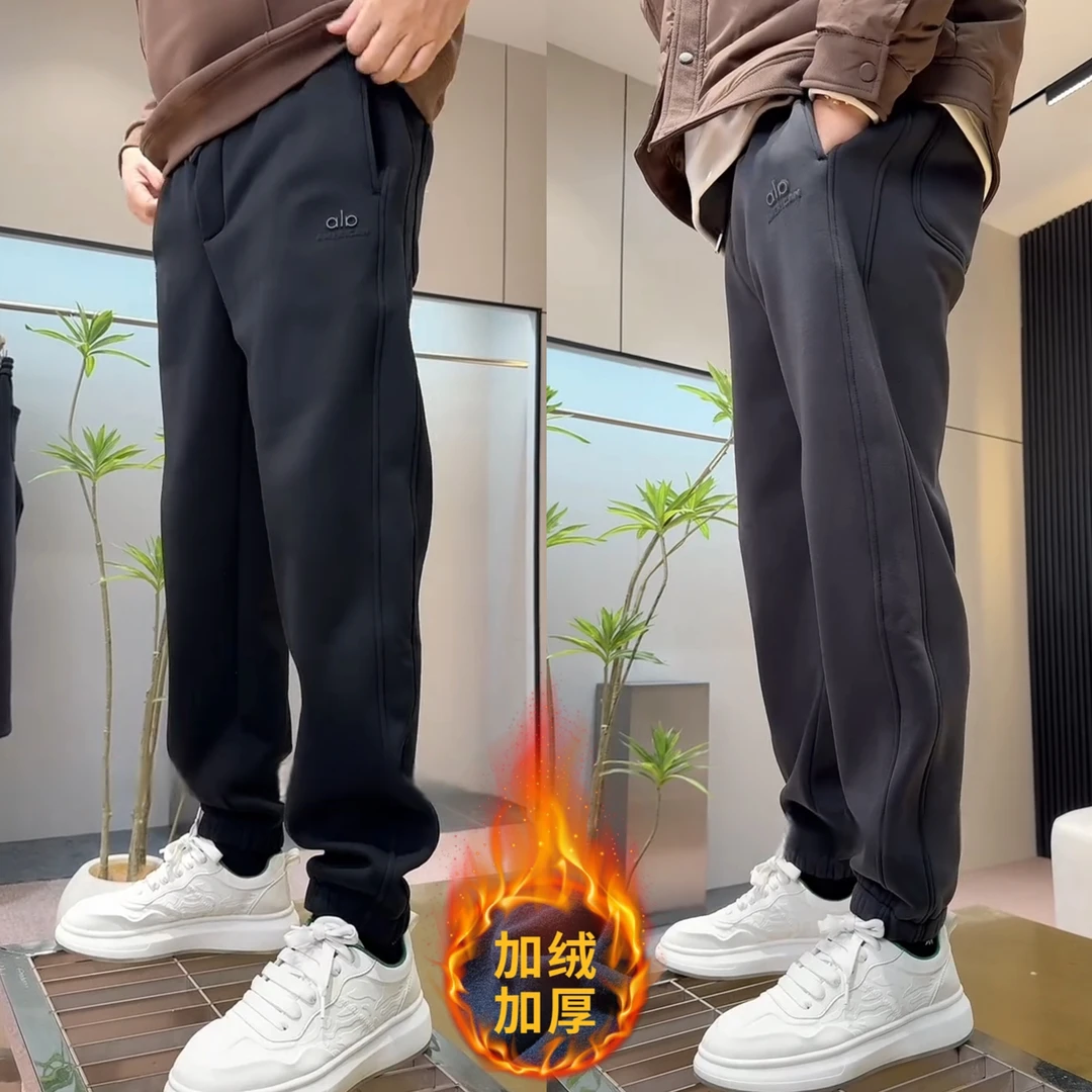 【品至家】冬季新款加厚奥粒绒百搭休闲裤男士潮流加绒保暖束脚卫裤