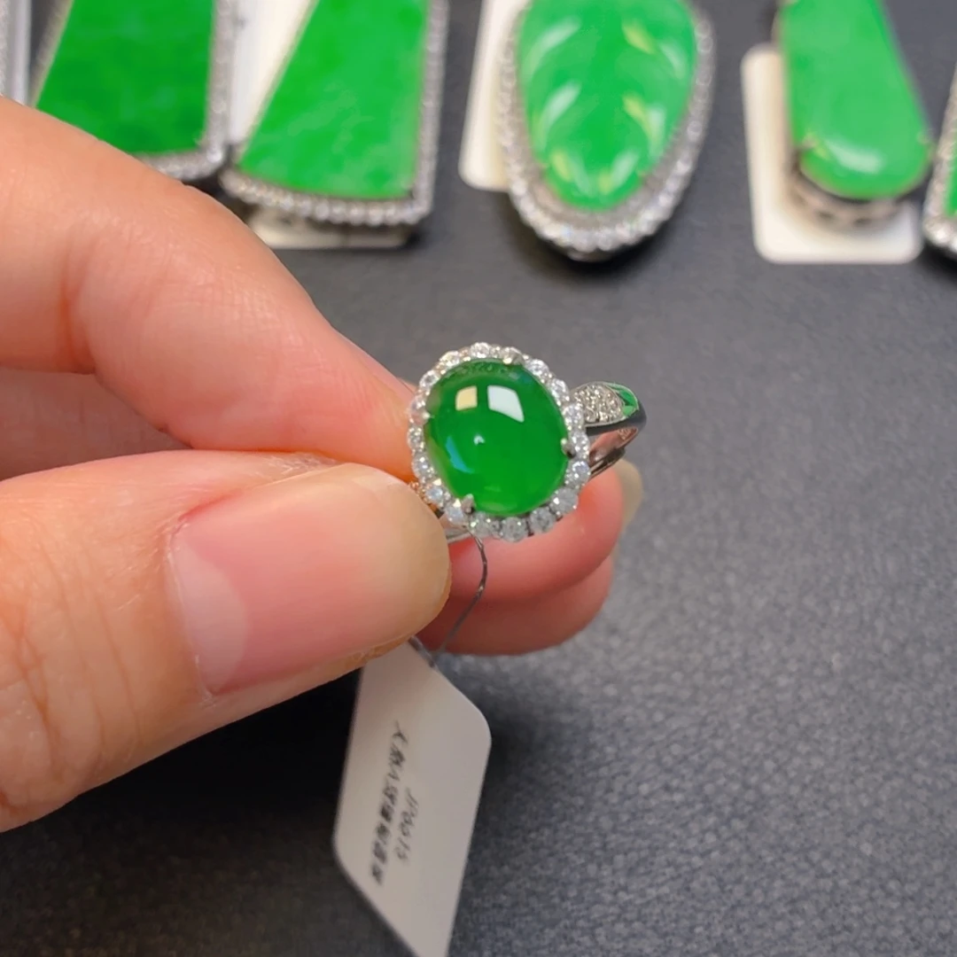 翡翠银S925镶嵌吊坠(不含链)戒指