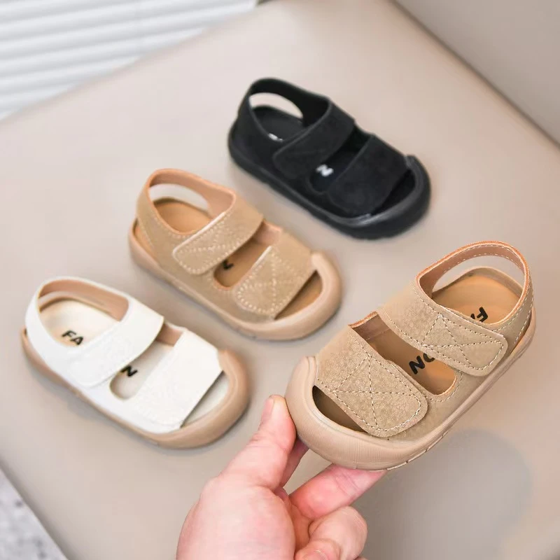 防撞宝宝鞋简约女宝宝包头凉鞋学步鞋婴儿软底男女童沙滩鞋1-3岁