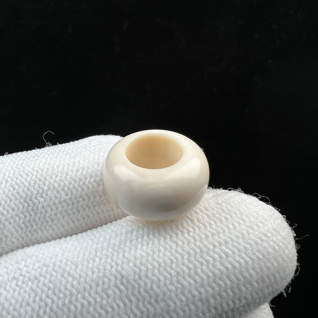 J4513天然猛犸牙跑环戒指内径8.5mm支持鉴定 假一罚四