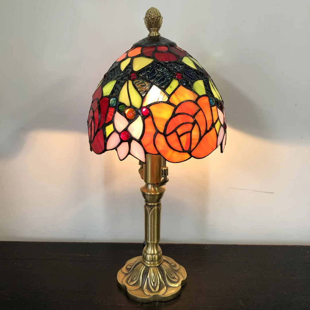 博瑞奇蒂凡尼复古彩色台灯家用氛围灯装饰摆件09416