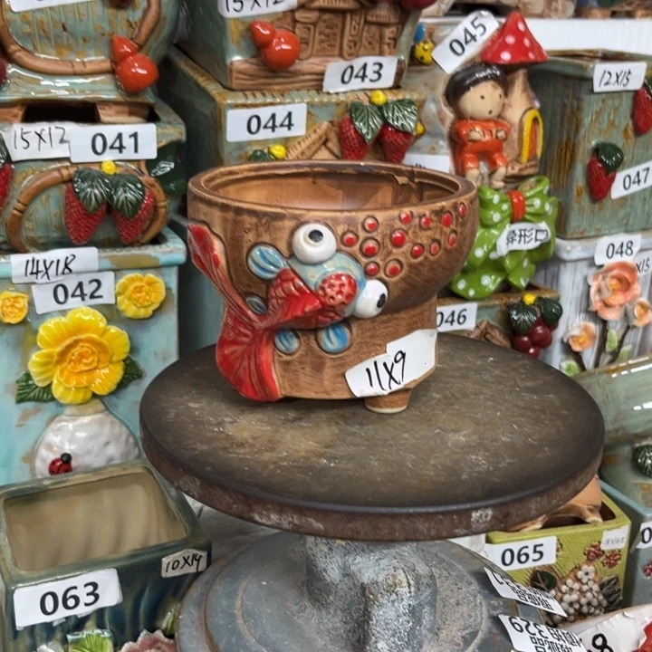 紫砂花盆粗陶材质多肉花盆