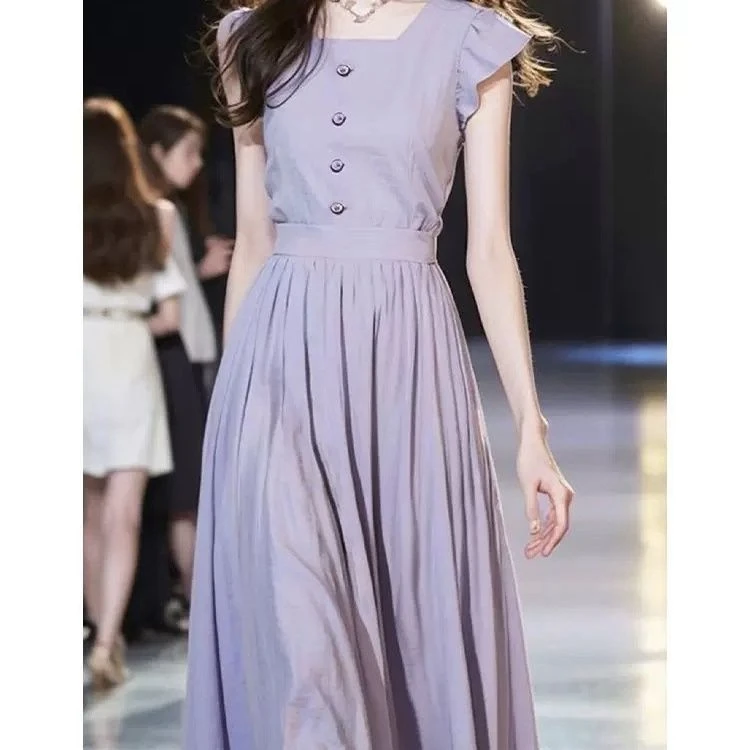 女装洋气时髦气质2024新款高级感漂亮独特长裙气质名媛高端紫色无