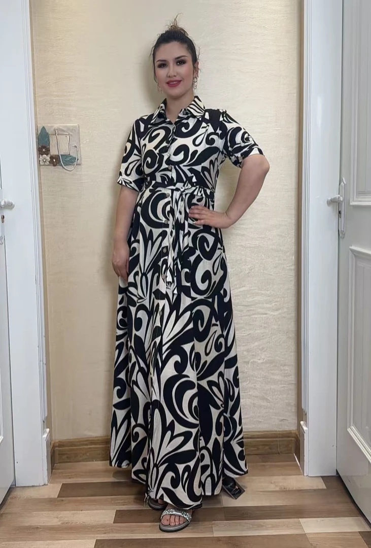 有口袋连衣裙女士复古