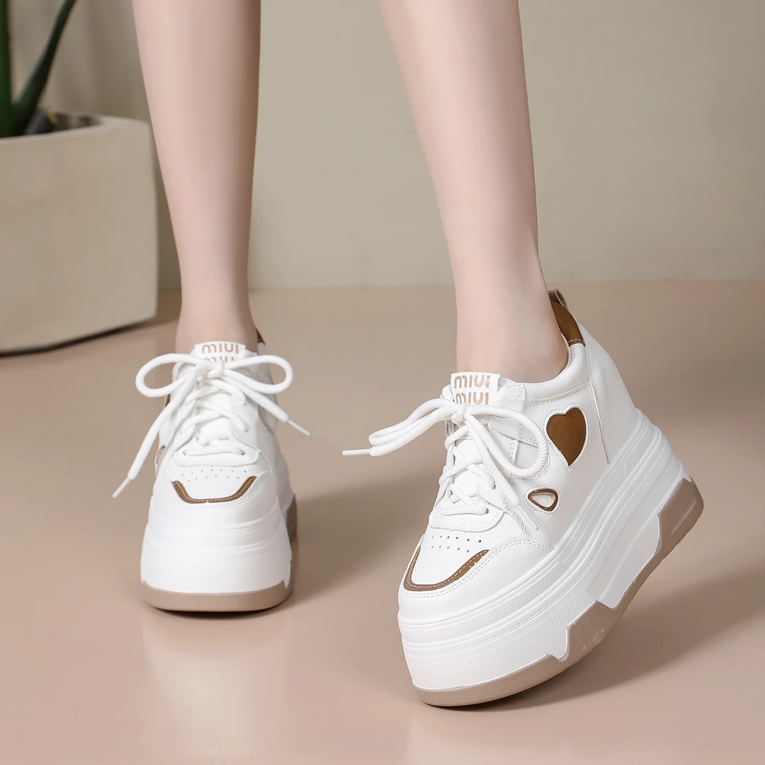 【10-12厘米】秋冬新款超高跟内增高小白鞋小个子厚底加绒棉鞋单鞋