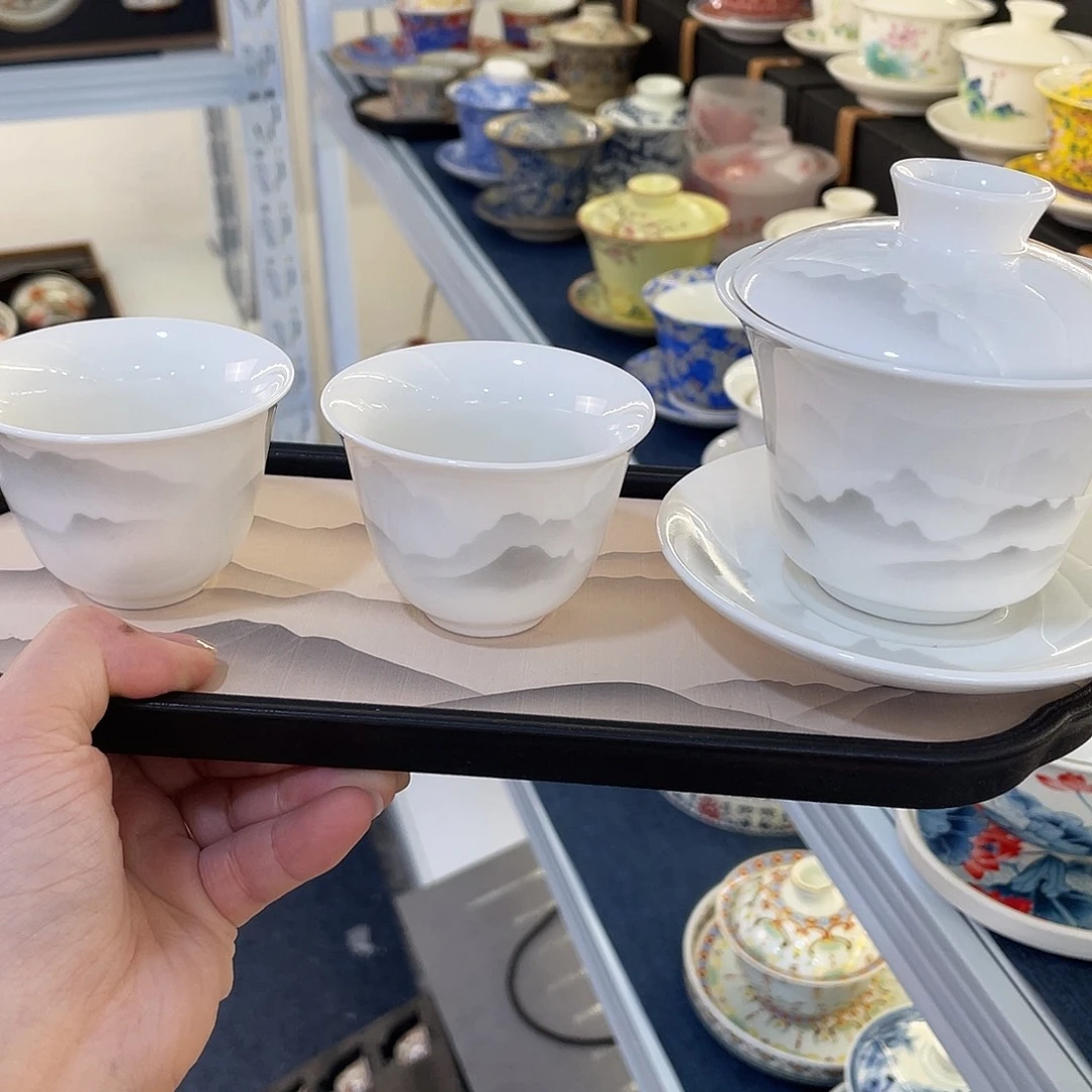 陶景德陶瓷盖碗茶具