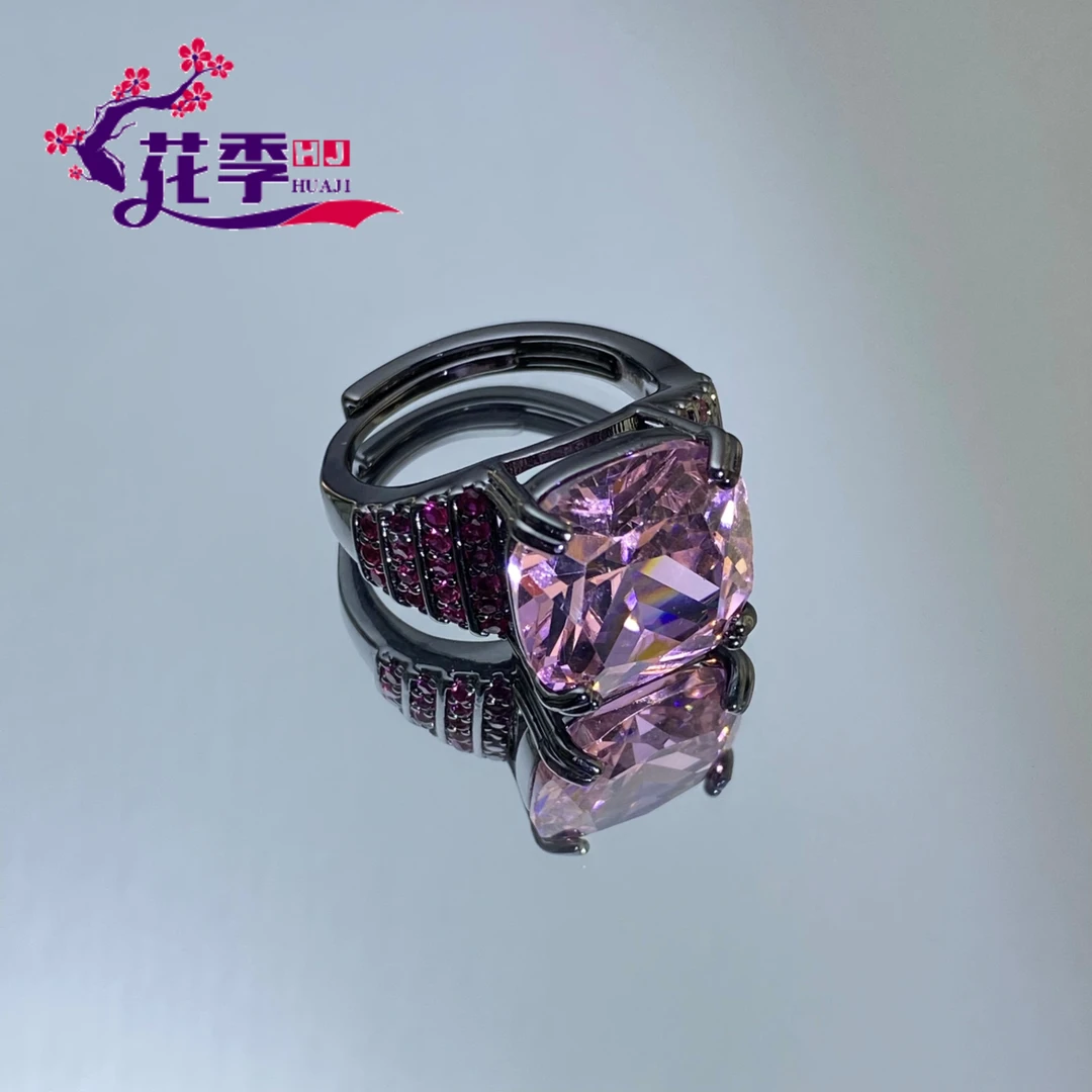 【花季】 原创高级艳彩粉干枯玫瑰戒指ML215