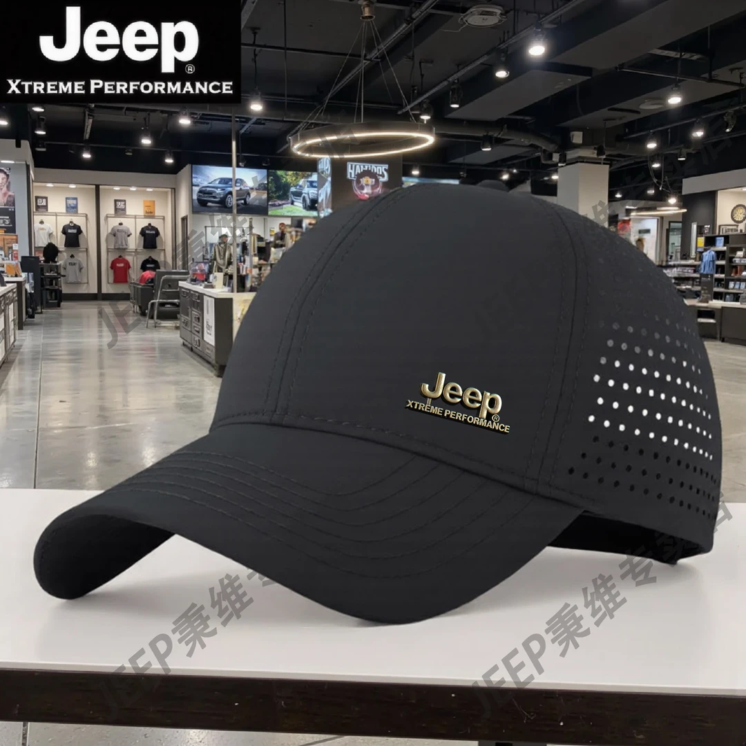 JEEP/吉普网眼棒球帽子鸭舌帽老年人春夏鸭舌帽韩版遮阳帽男士