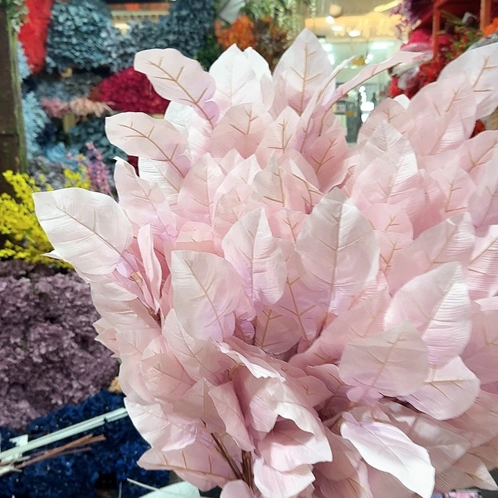 仿真柚子叶紫粉色20支