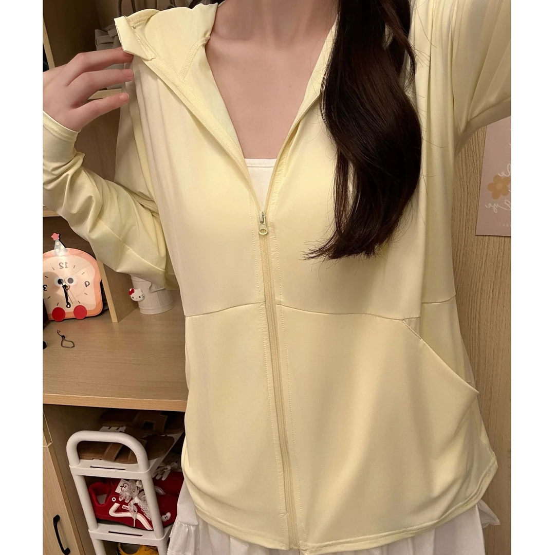 户外连帽开衫防晒衣女夏季轻薄宽松透气凉感防紫外线防晒服女