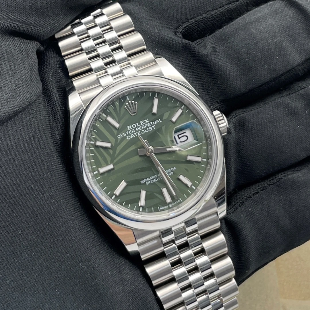 99新 Rolex/劳力士 日志126200/棕榈叶条刻/24年全套/36表径