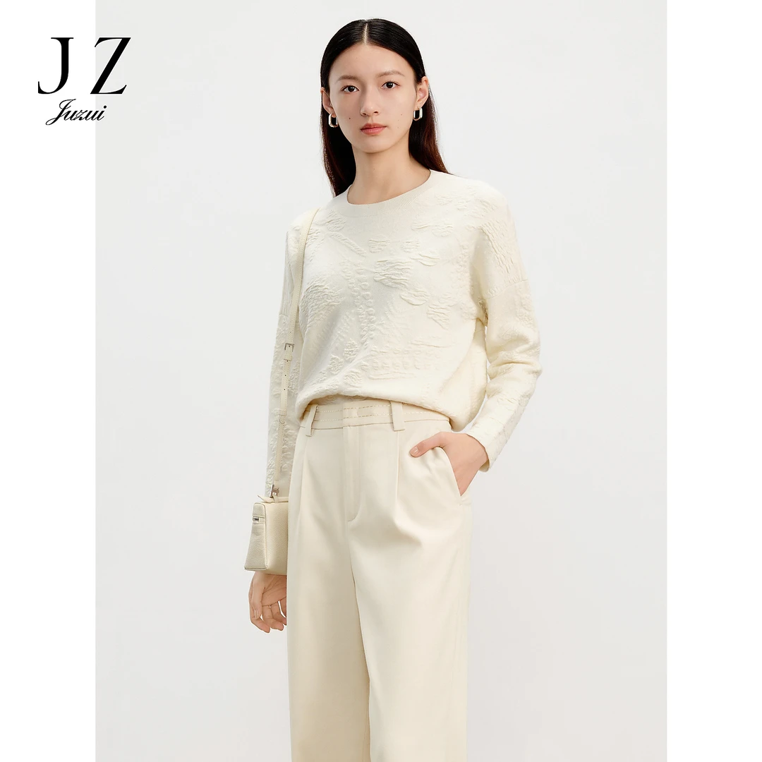 【小余专属】【东方意蕴】玖姿安娜蔻JTEC31010国风提花H型毛衫女春