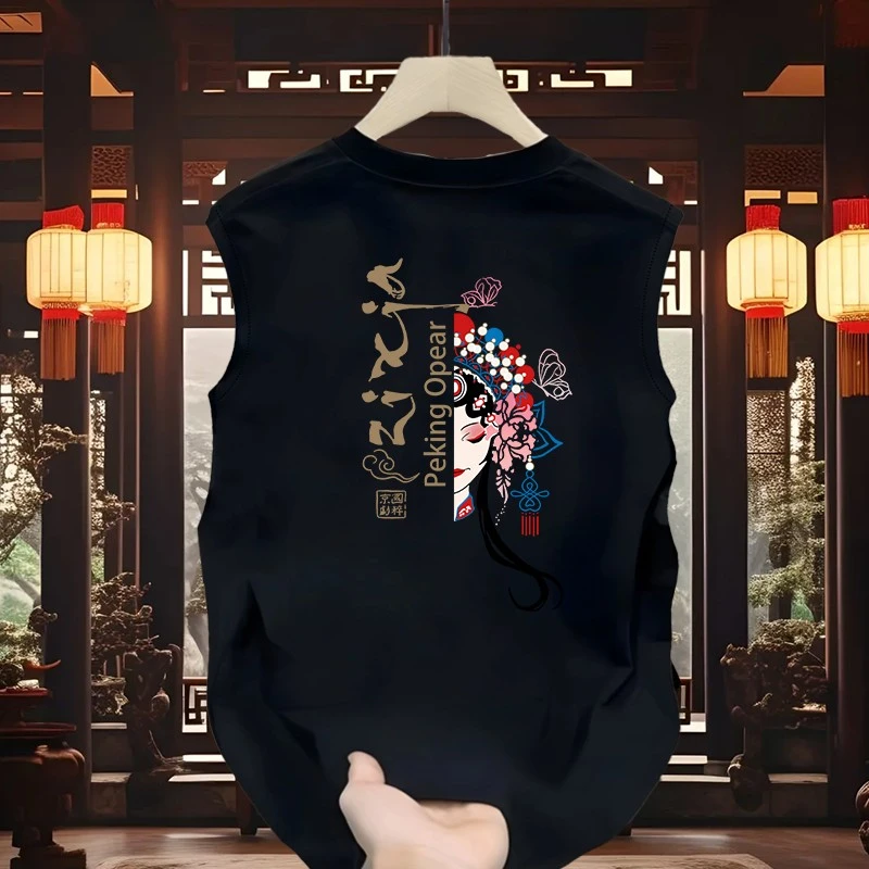 特大码300斤夏季纯棉坎肩背心男女情侣百搭无袖t恤纯棉背心夏潮牌