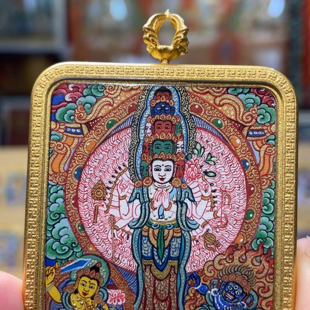 吊坠热贡纯手绘唐卡