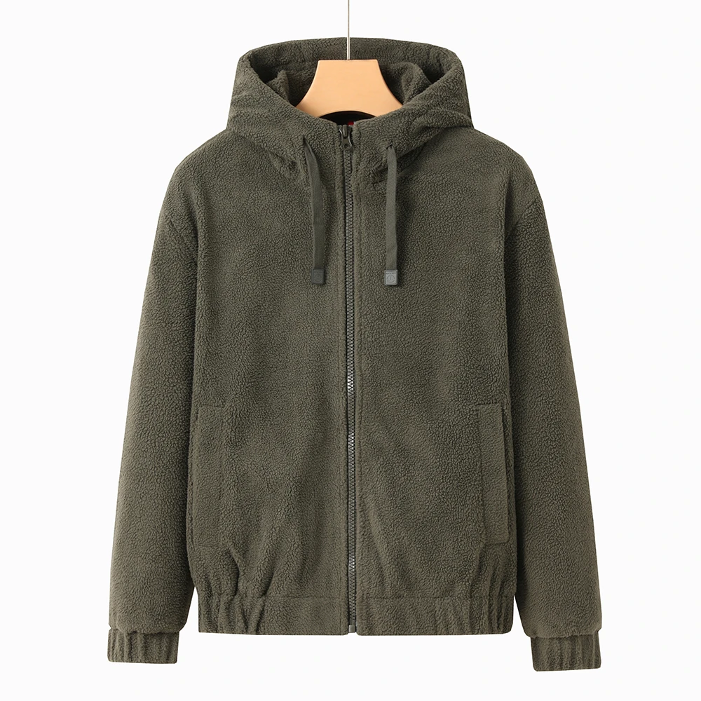 休闲摇粒拉链卫衣款轻薄羽绒服