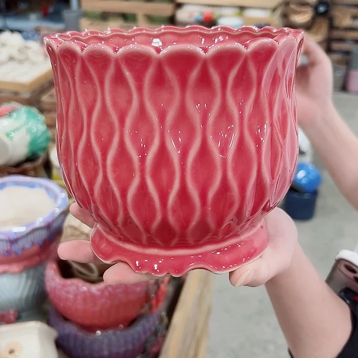 有孔.凑满10元发货多肉陶瓷花盆！