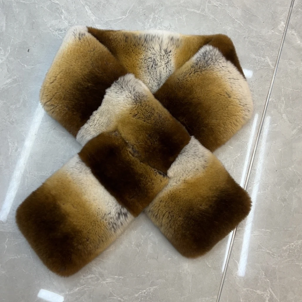 新款獭兔围脖冬季毛毛围巾加绒加厚保暖毛毛围脖