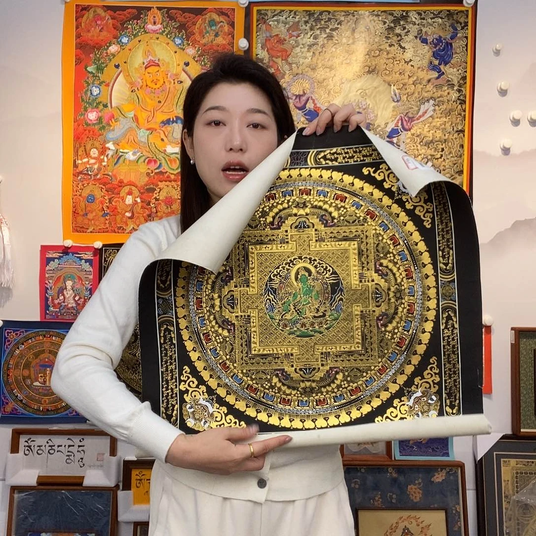 卷轴画纯手绘唐卡坦诚50厘米左右