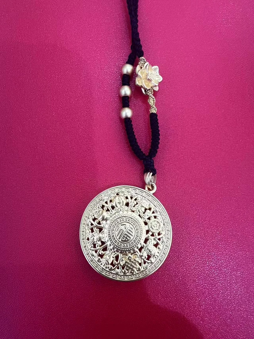 足金罗盘莲花编绳