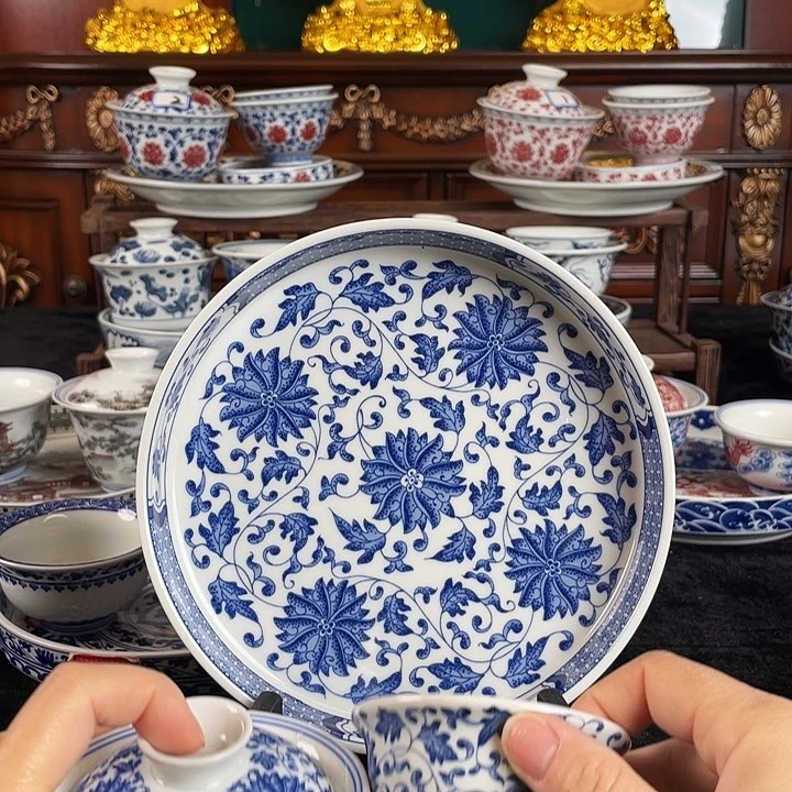 缠枝莲四件套茶具
