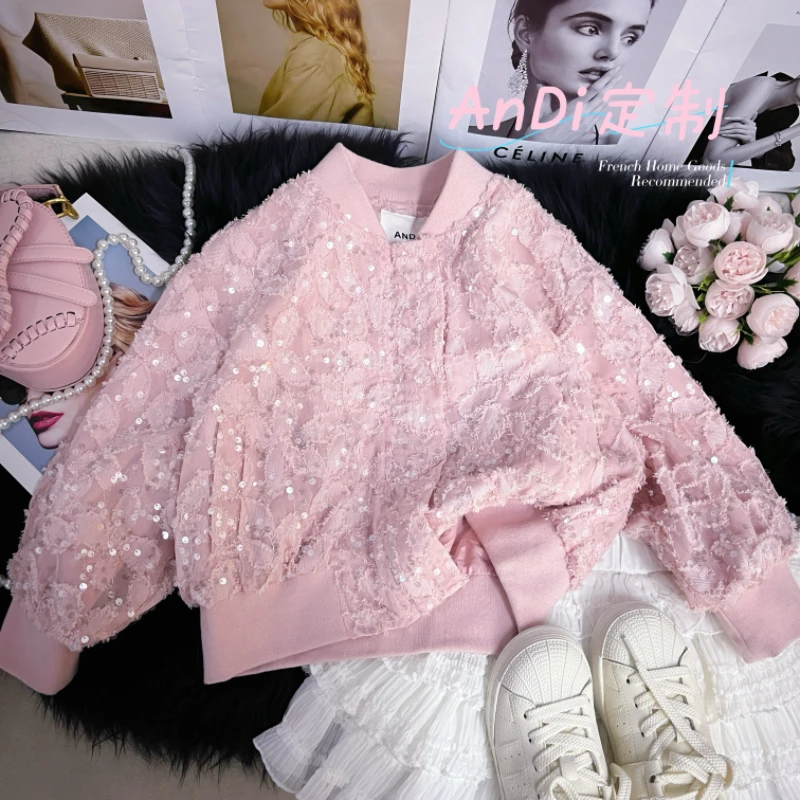 〖ANDI〗订制春季女童中大童新款重工亮片新中式外套3452