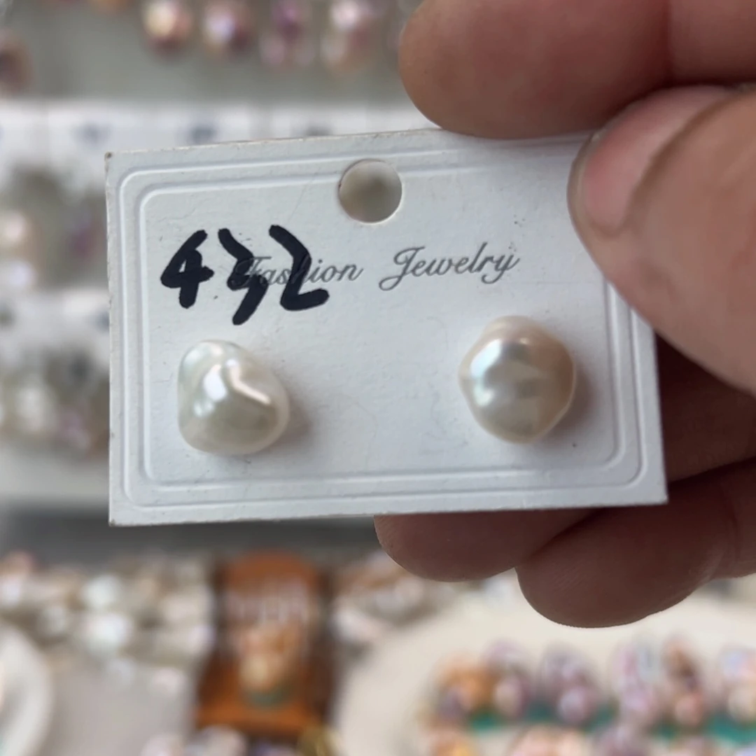 淡水珍珠耳饰银S925镶嵌