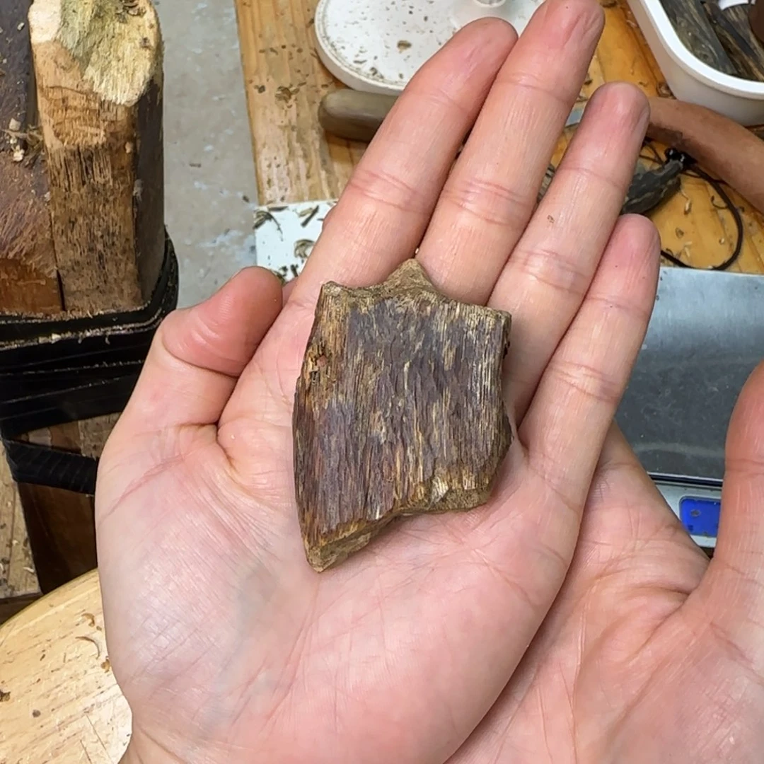 沉香吊坠素牌虫漏孔老料白奇