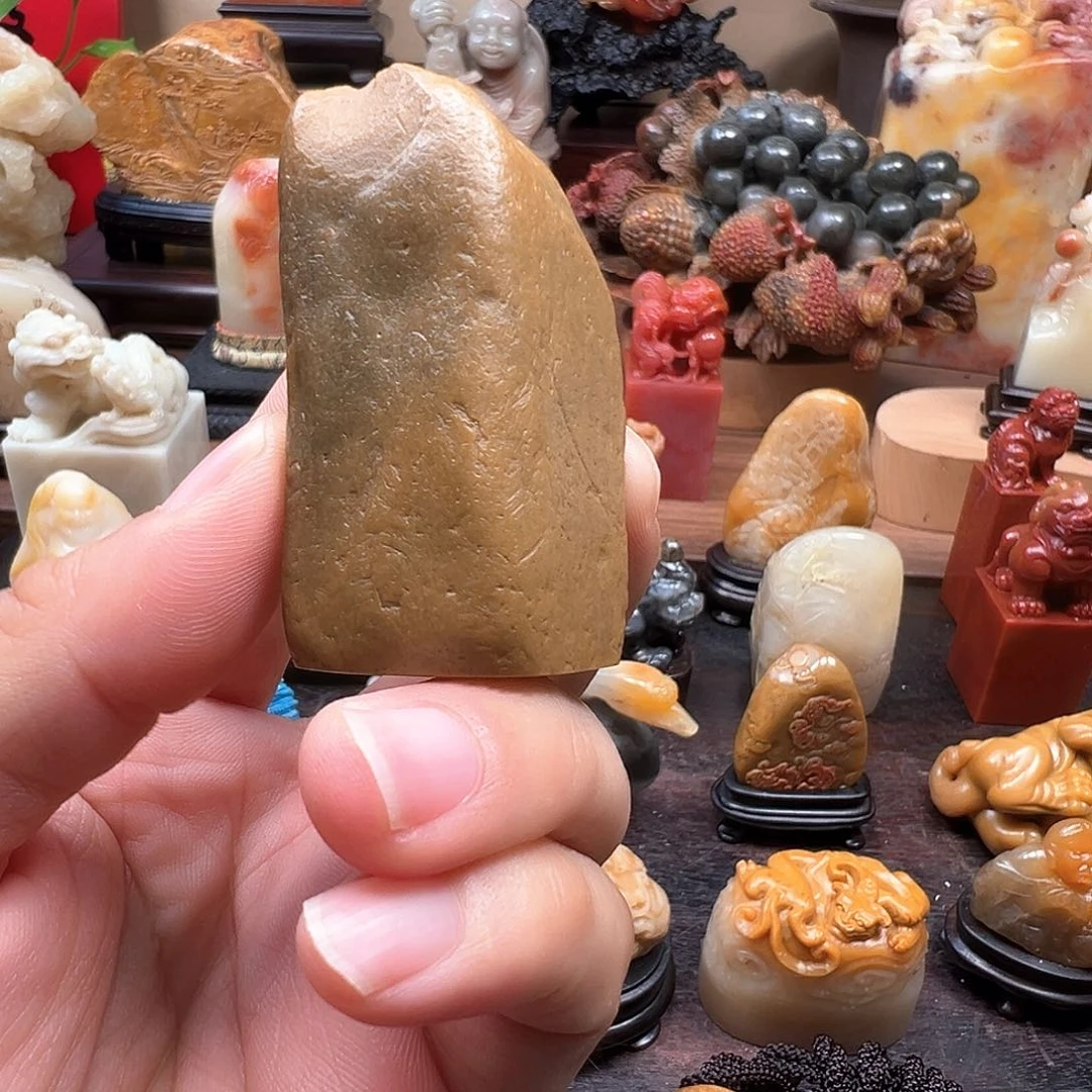 石材寿山石牛蛋田印章