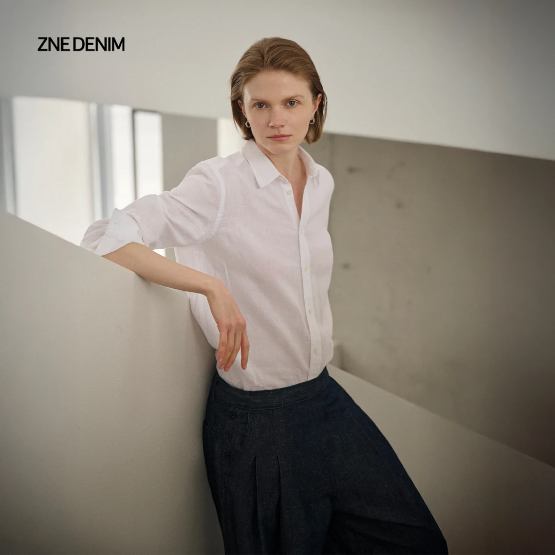 ZNE经典自然修身正肩亚麻衬衣1631
