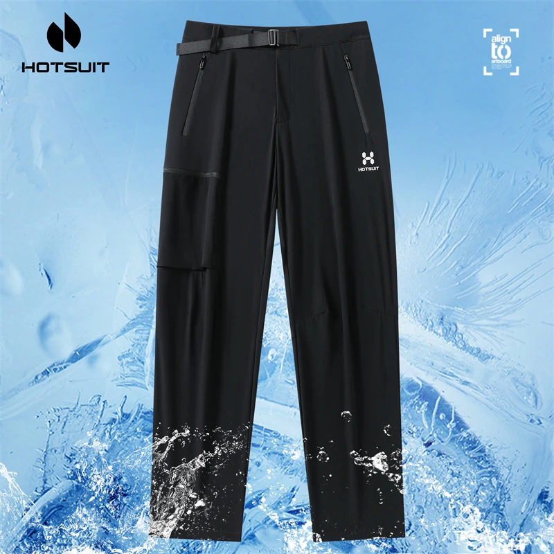 HOTSUIT/后秀夏季男女士刺绣冰感透气速干裤户外徒步登山休闲长裤