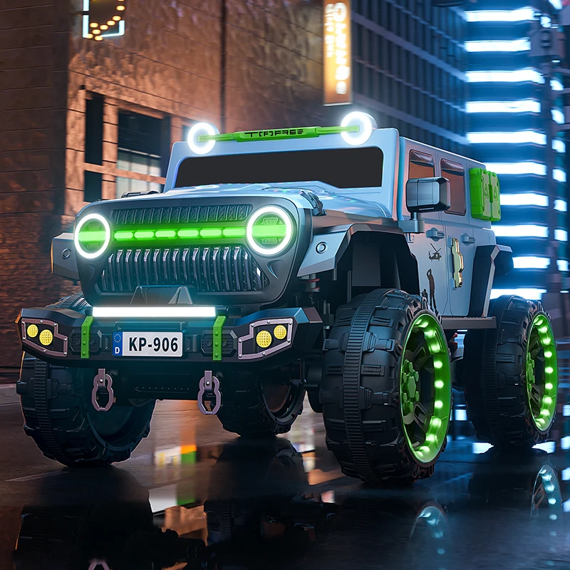 牧马人儿童电动车大人可坐四轮越野车小孩玩具遥控电动车