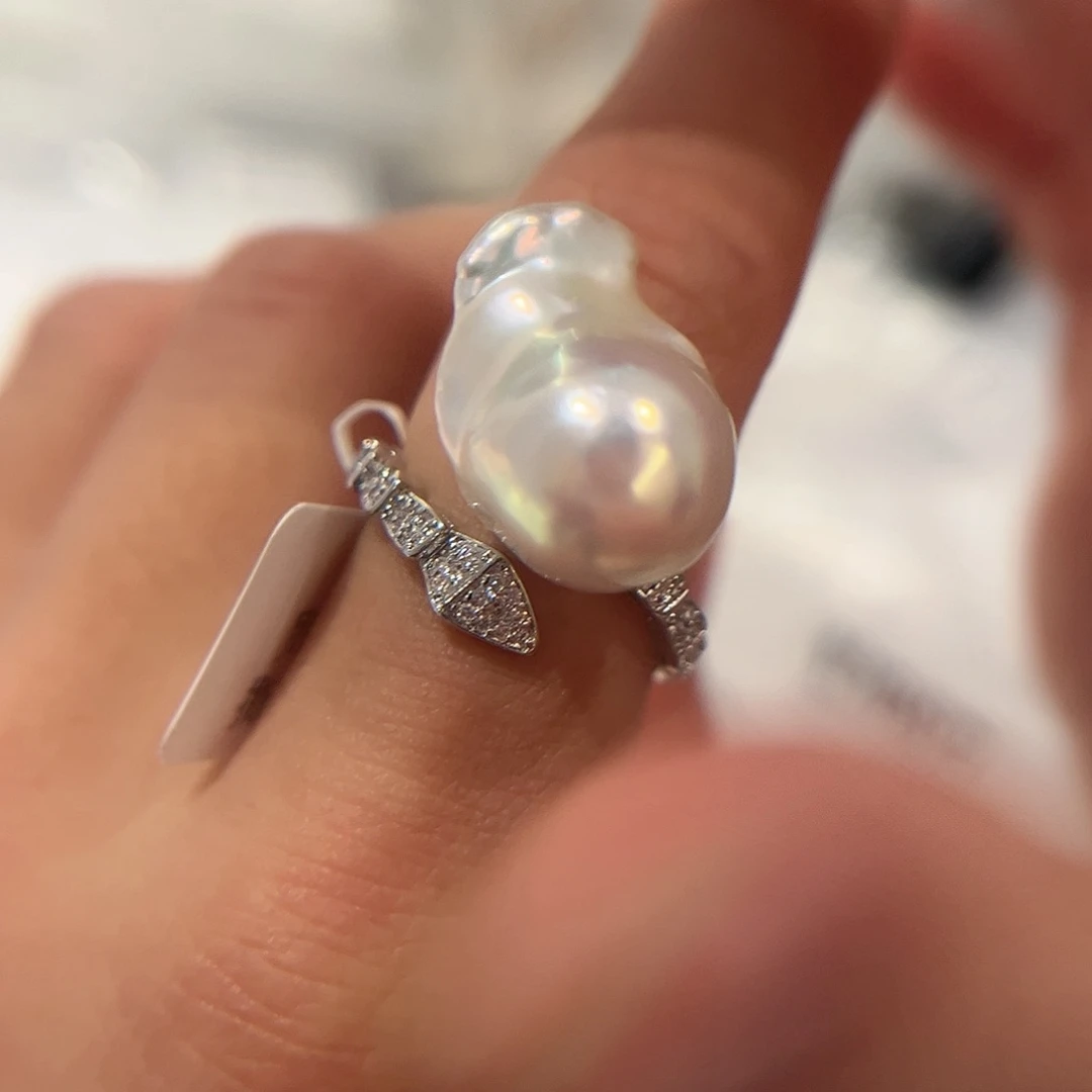 淡水珍珠戒指合金