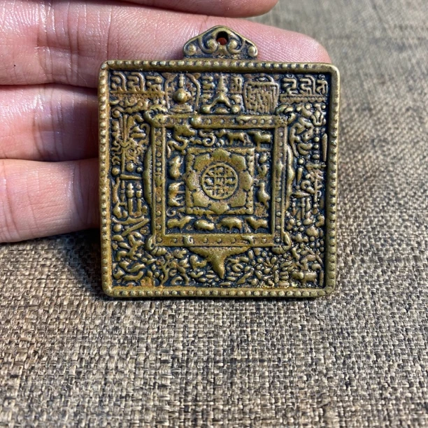 藏传纯铜老胎九宫牌挂牌