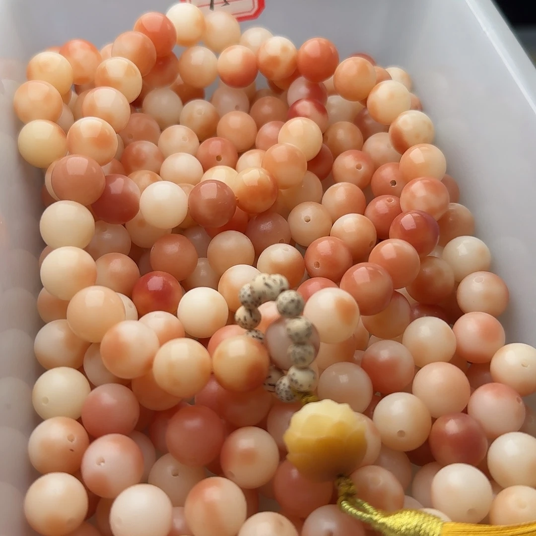 吊坠菩提根/象牙果50颗粉花皮12圆