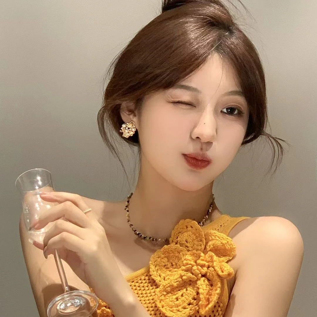 FULL GIRLISH耳环00882森系花篮时尚耳钉耳饰