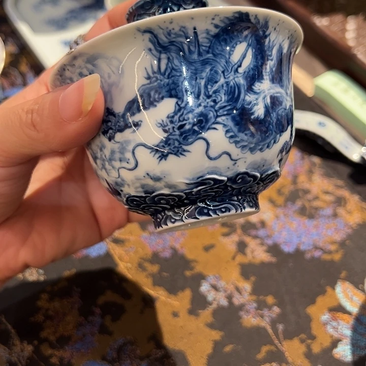 猪*钟家窑国风孤品盖碗焗银