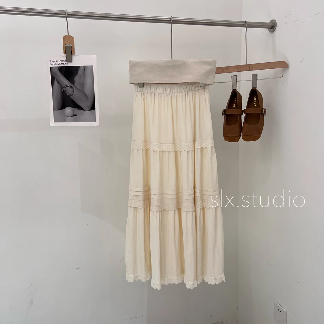 slx@ 8555 蕾丝花边半裙