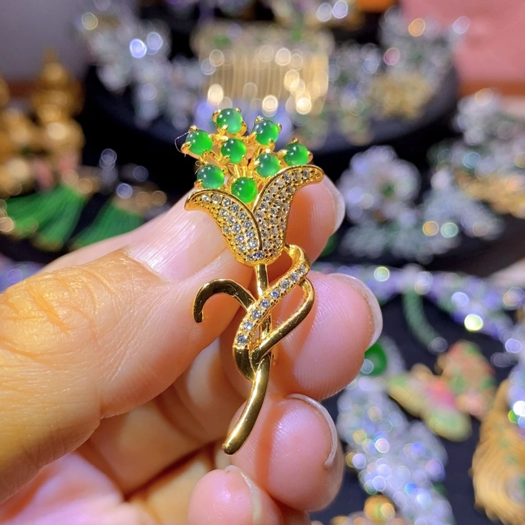 翡翠银S925镶嵌项圈