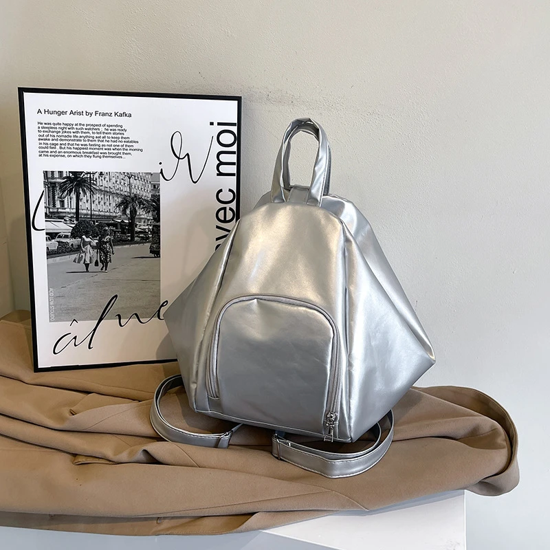 大学生背包2025日常通勤商务纯色初高中生学生书包单肩斜挎双肩包