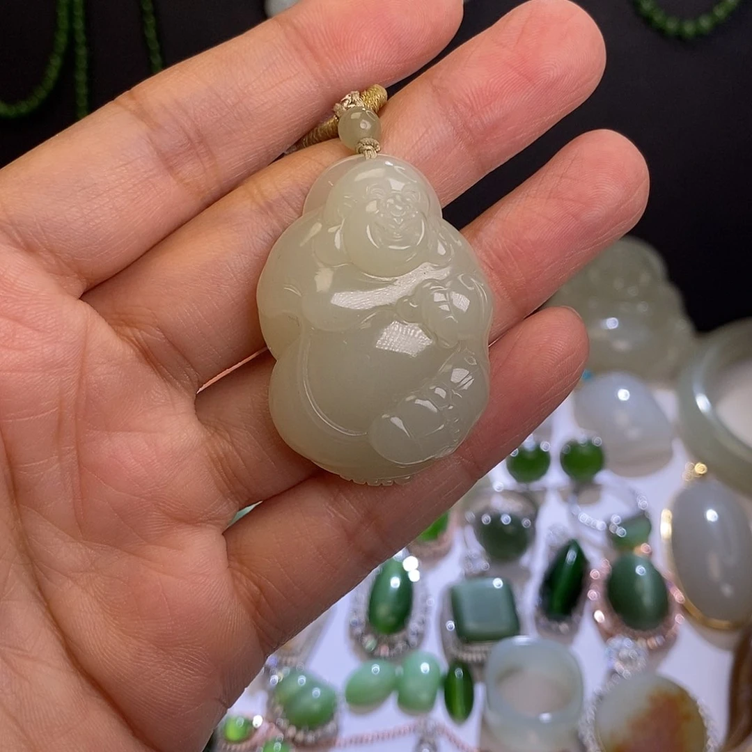 和田玉未镶嵌挂件莉*