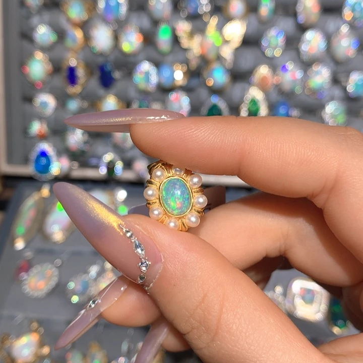 欧泊福利戒指t银S925镶嵌