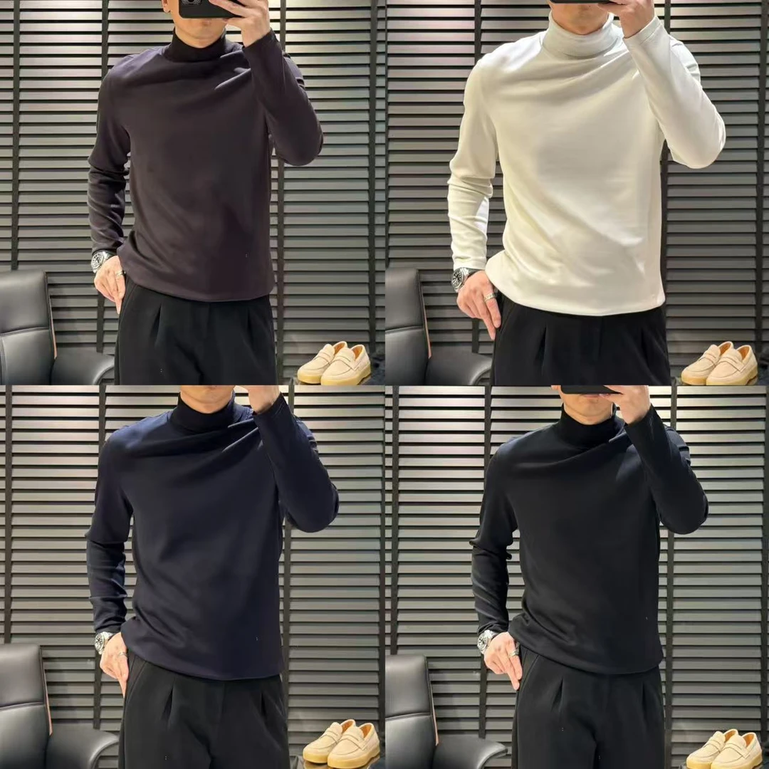 【25新贵OLDMQNEY】男士山羊绒莱赛尔混纺亲肤百搭长袖两翻领9253