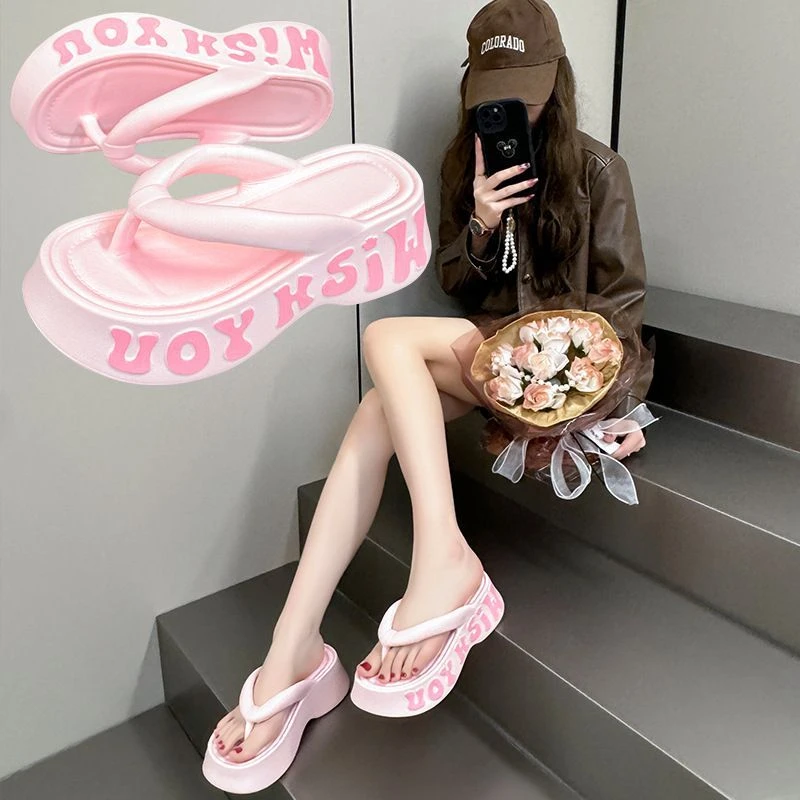 厚底增高人字拖女外穿2025新款夏季小个子百搭休闲沙滩海边凉拖鞋