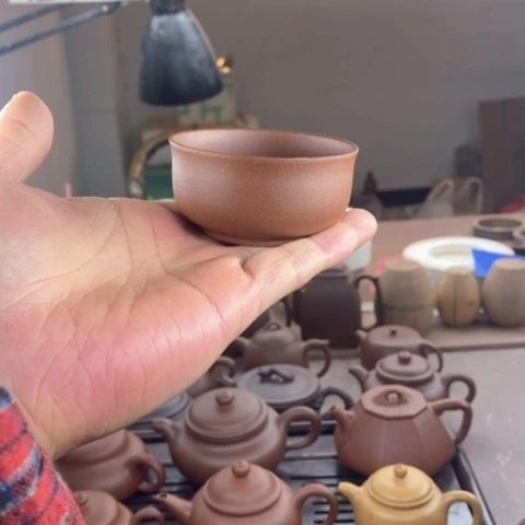 紫砂茶壶J*Y手工紫砂杯60 c c容量 红皮龙