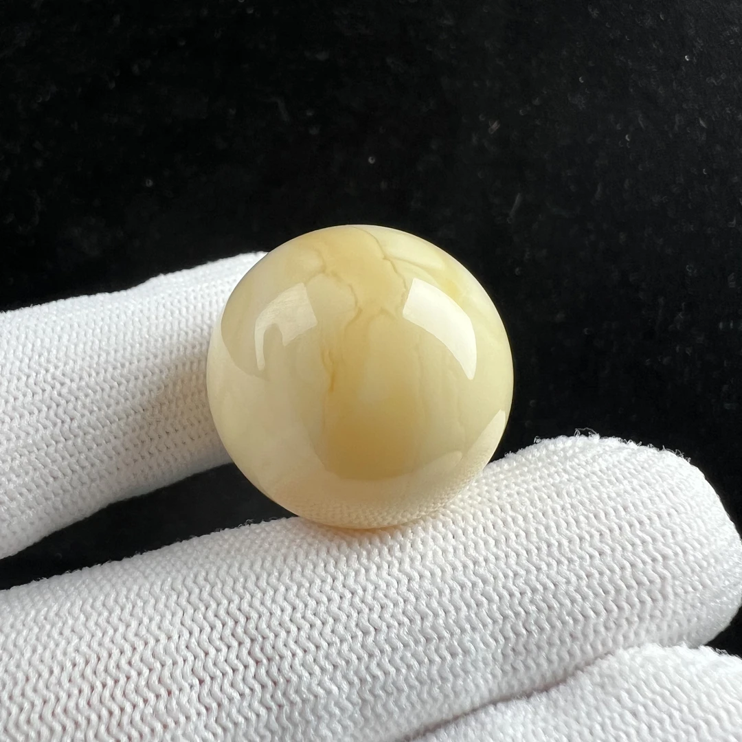 A1098天然蜜蜡 妖花圆珠 24mm支持鉴定 假一罚四